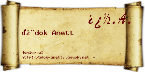 Ádok Anett névjegykártya