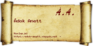 Ádok Anett névjegykártya
